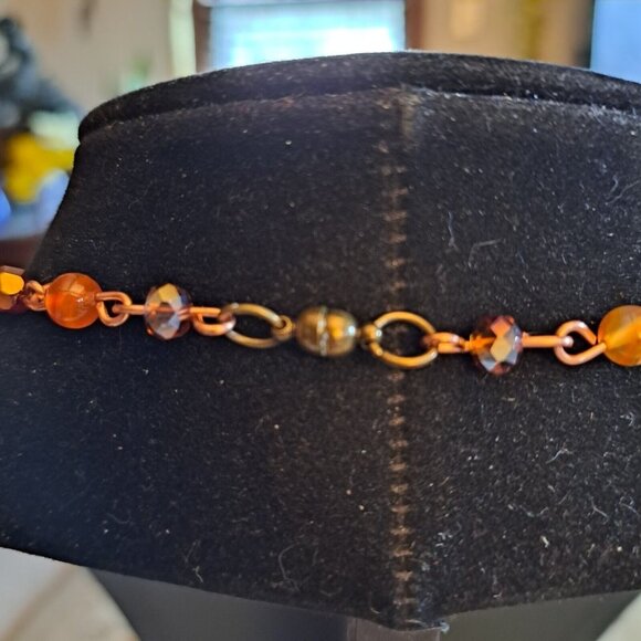 Handmade Carnelian/Agate Necklace 24" - Picture 3 of 5